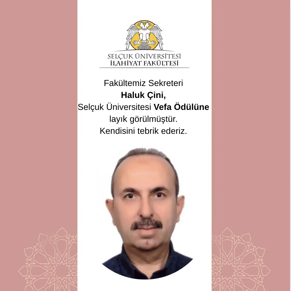 Fakültemiz Sekreteri Haluk Çini'ye Vefa Ödülü